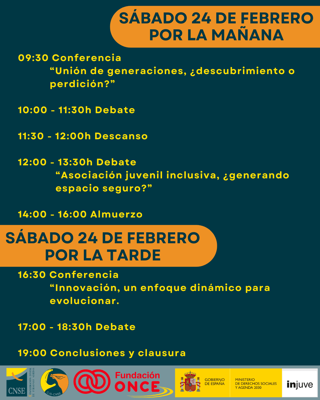 Programa del sábado